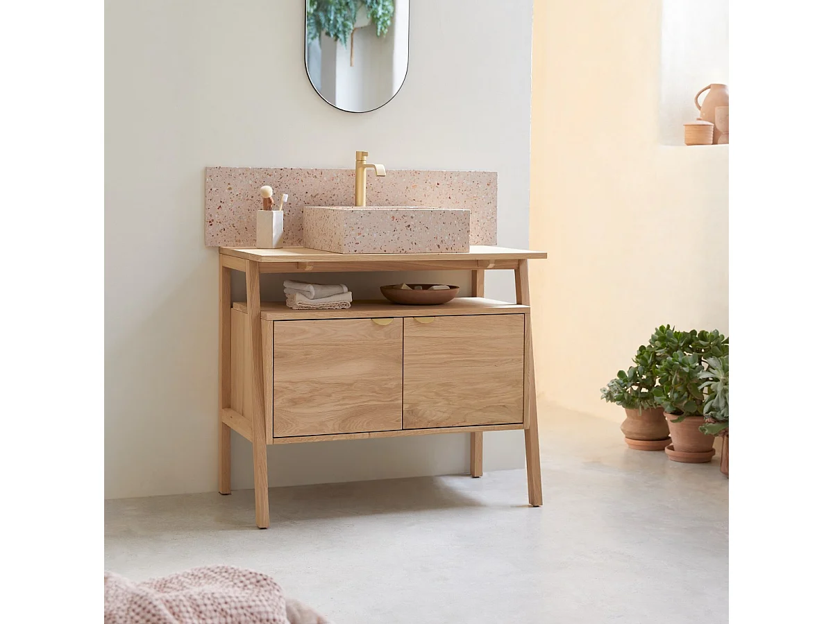 Waschbeckenunterschrank aus Eichenholz 90 Pola