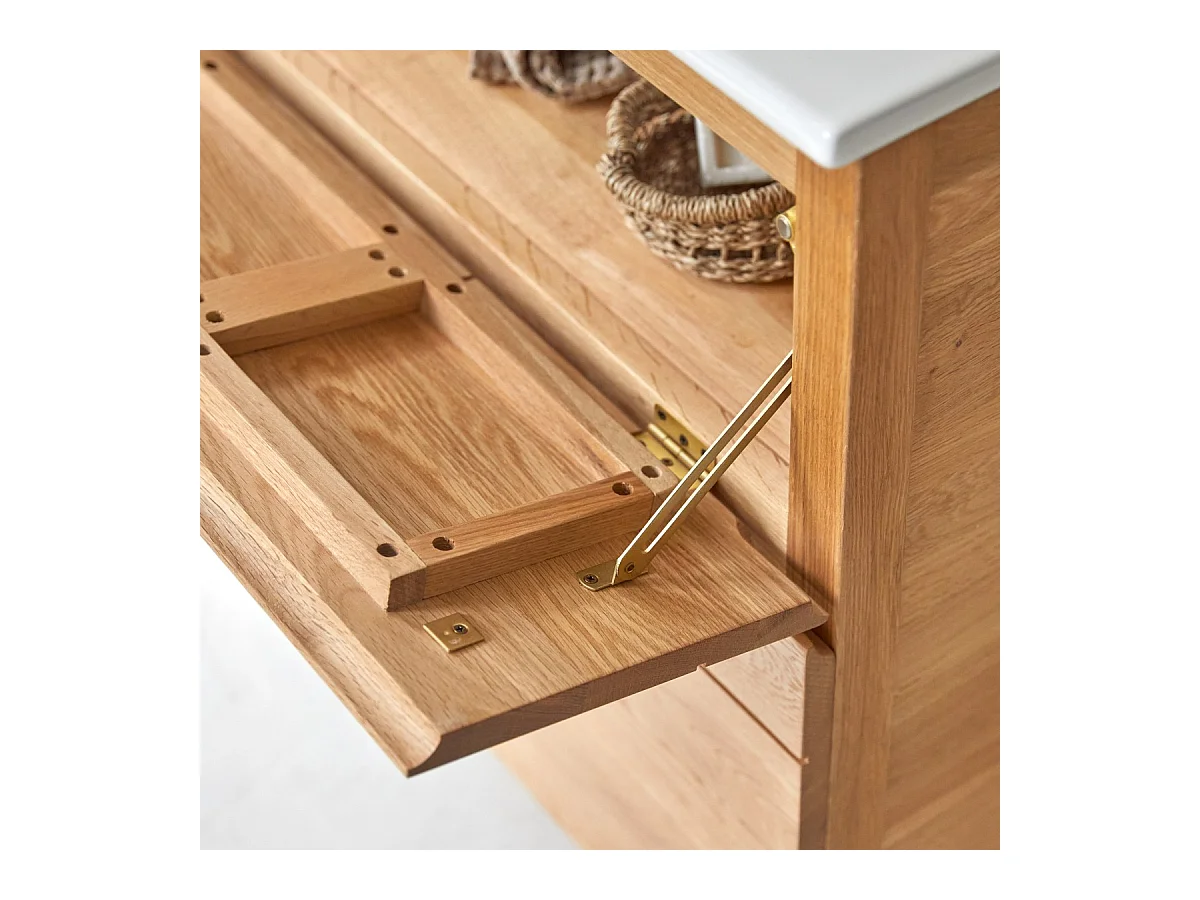 Waschtisch aus Eiche mit Keramikwaschbecken Loft Sil Trendy