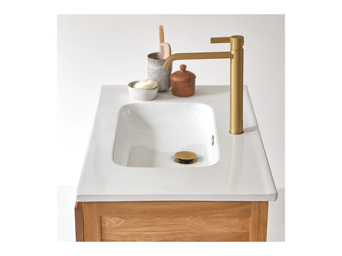 Waschtisch aus Eiche mit Keramikwaschbecken Loft Sil Trendy