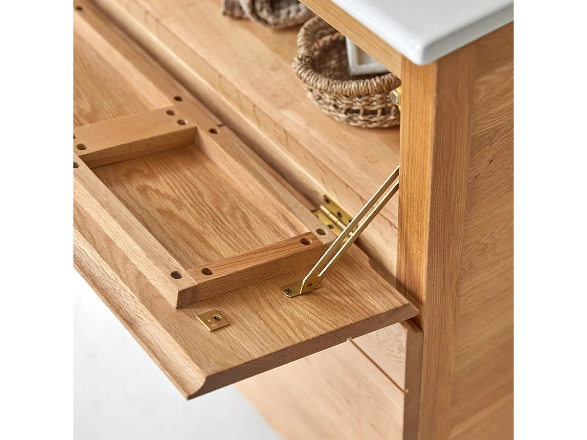 Meuble Salle de bain en bois de chêne et céramique 80 Easy