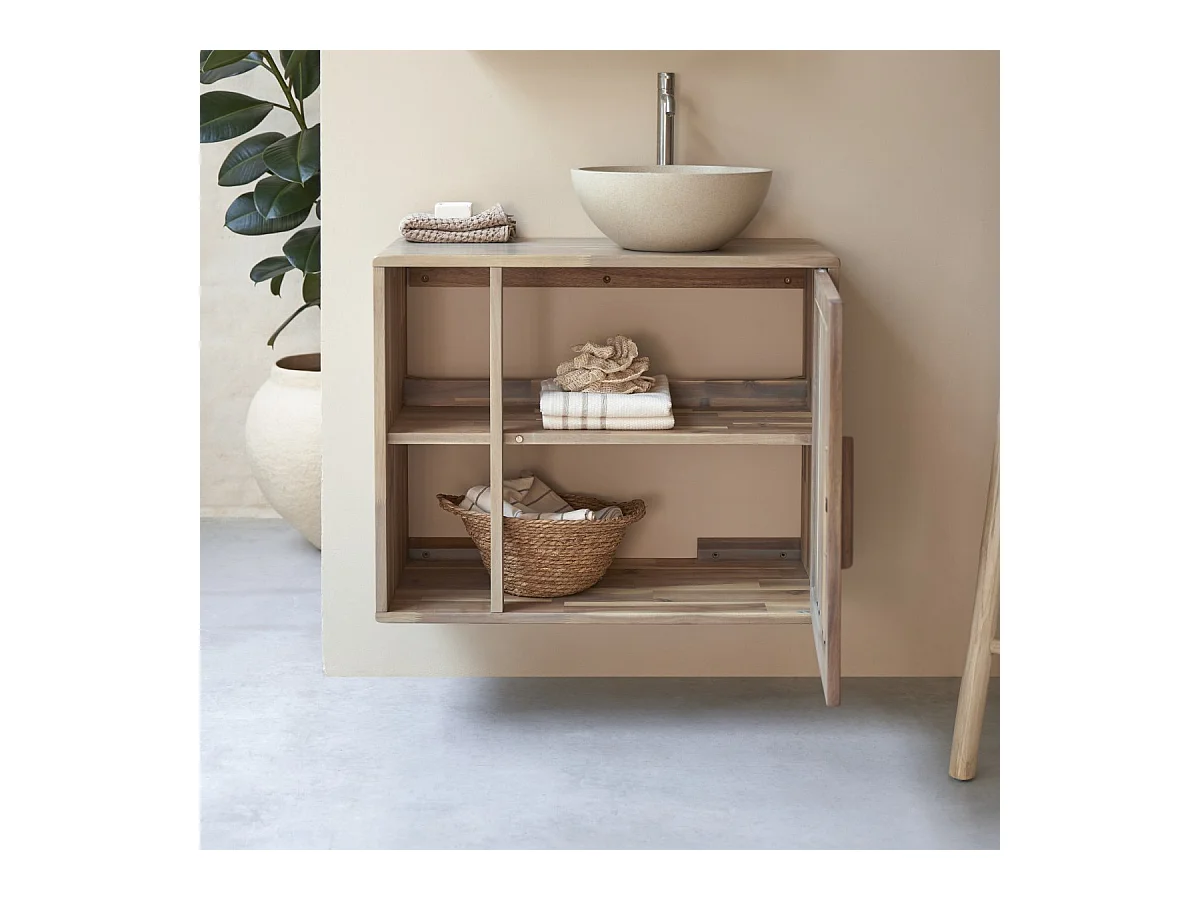 Badezimmermöbel aus Akazienholz 80 Lila