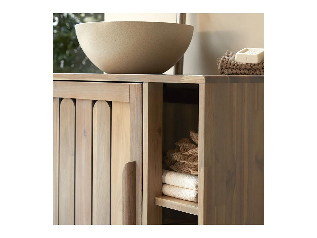 Badezimmermöbel aus Akazienholz 80 Lila