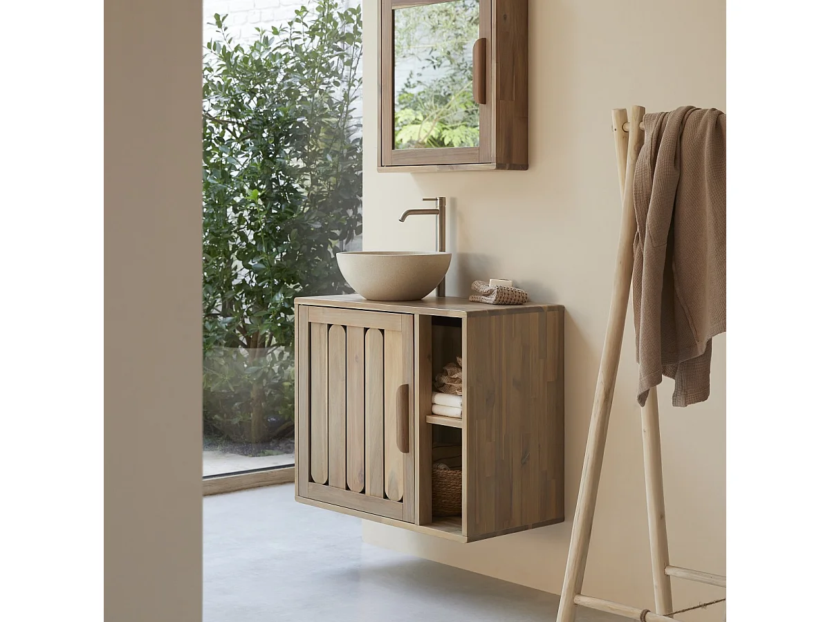 Badezimmermöbel aus Akazienholz 80 Lila