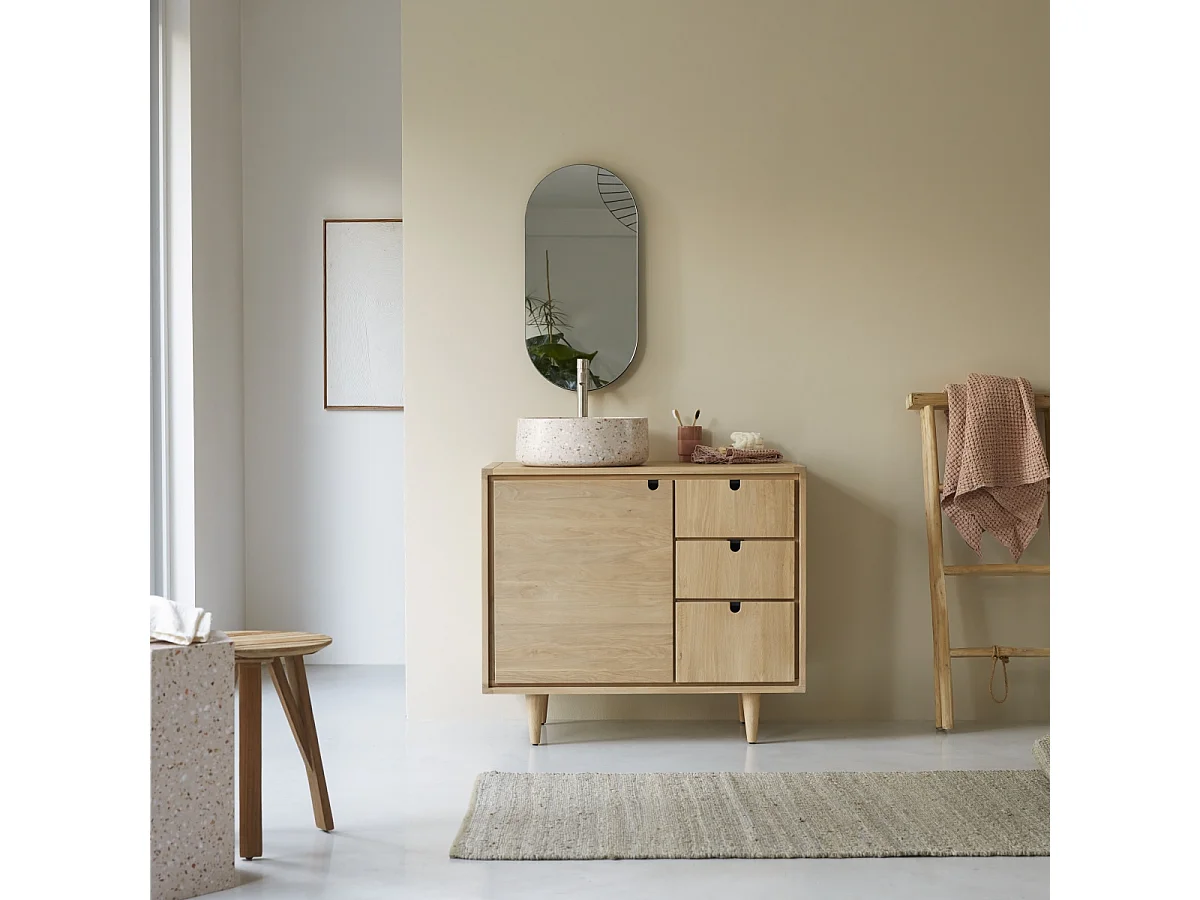 Waschbecken-Unterschrank aus Eichenholz 95 Jonàk