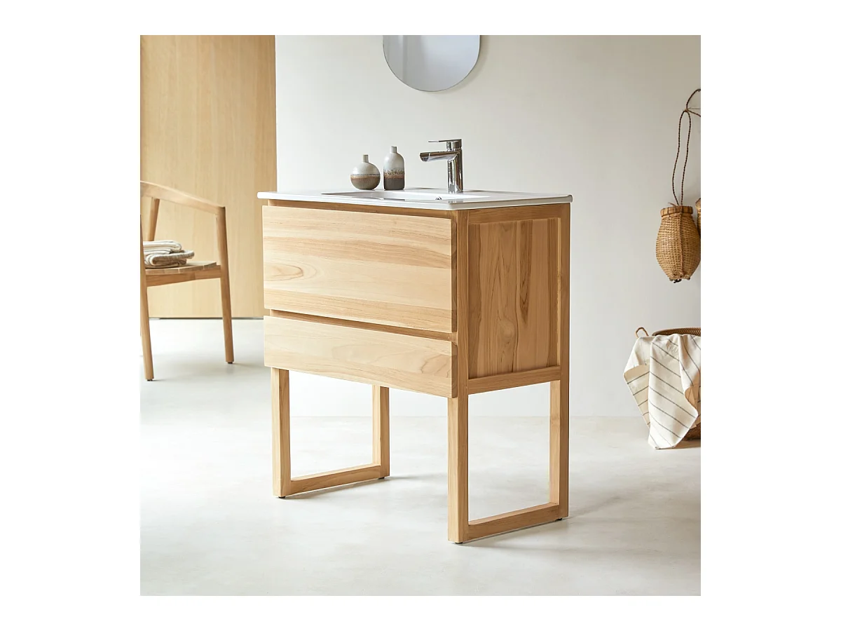 Badmöbel aus Teakholz und Keramik 80 Edgar