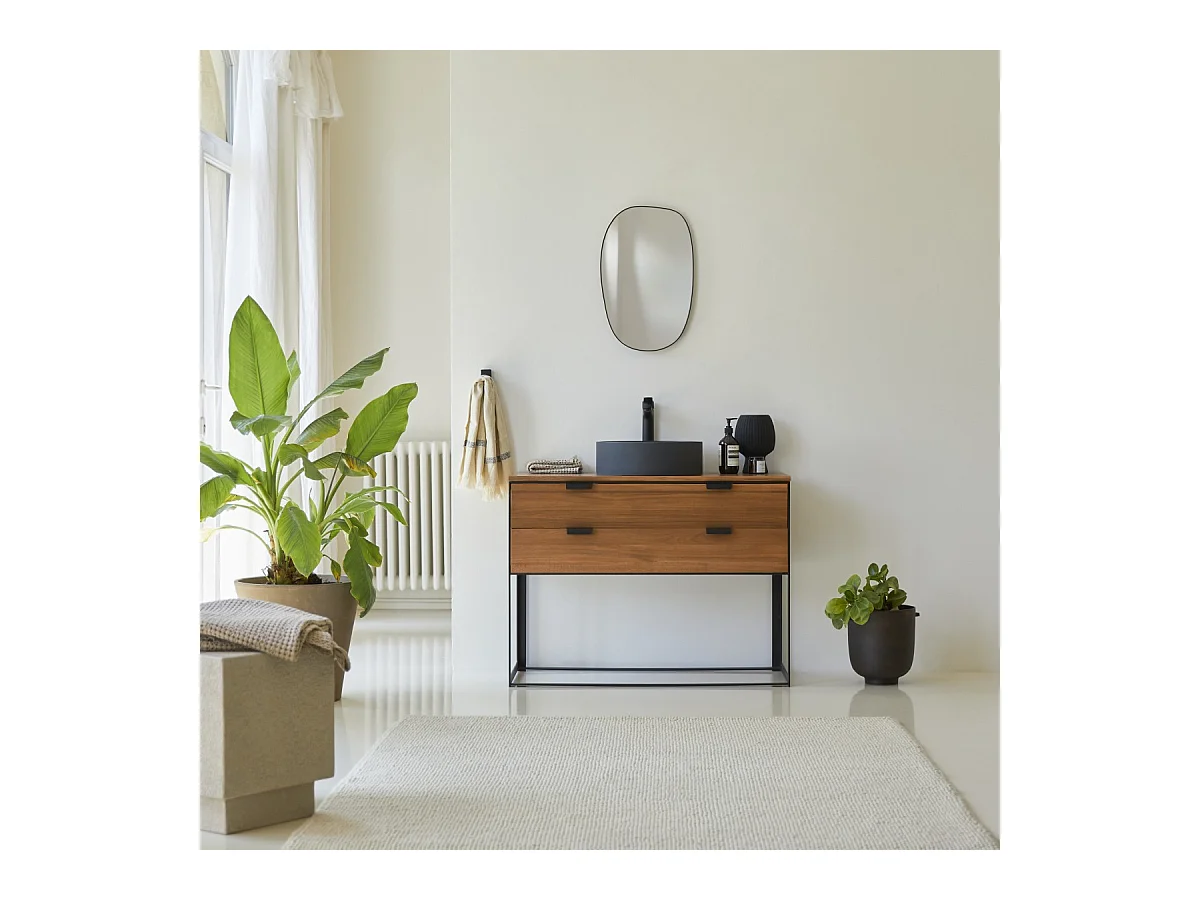 Badezimmer-Waschtisch Urban aus Akazienholz 100