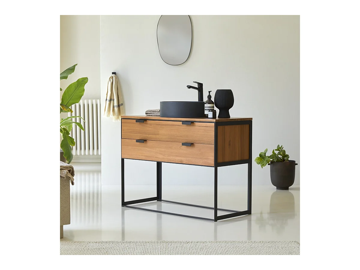 Badezimmer-Waschtisch Urban aus Akazienholz 100