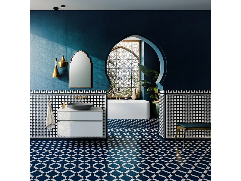 Baignoire murale semi-îlot VILLEROY & BOCH Loop & Friends avec bonde blanche et trop-plein chromé