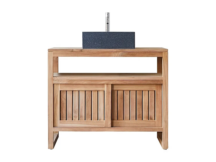 Mobili da bagno in legno massello di teak stile coloniale Tikamoon