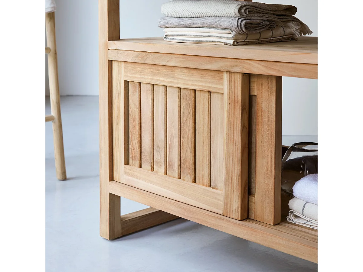 Mobili da bagno in legno massello di teak stile coloniale Tikamoon