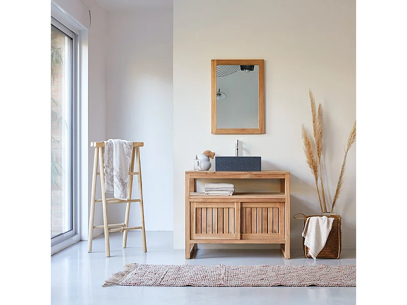 Waschtisch aus massives Teakholz 90 cm unbehandelt