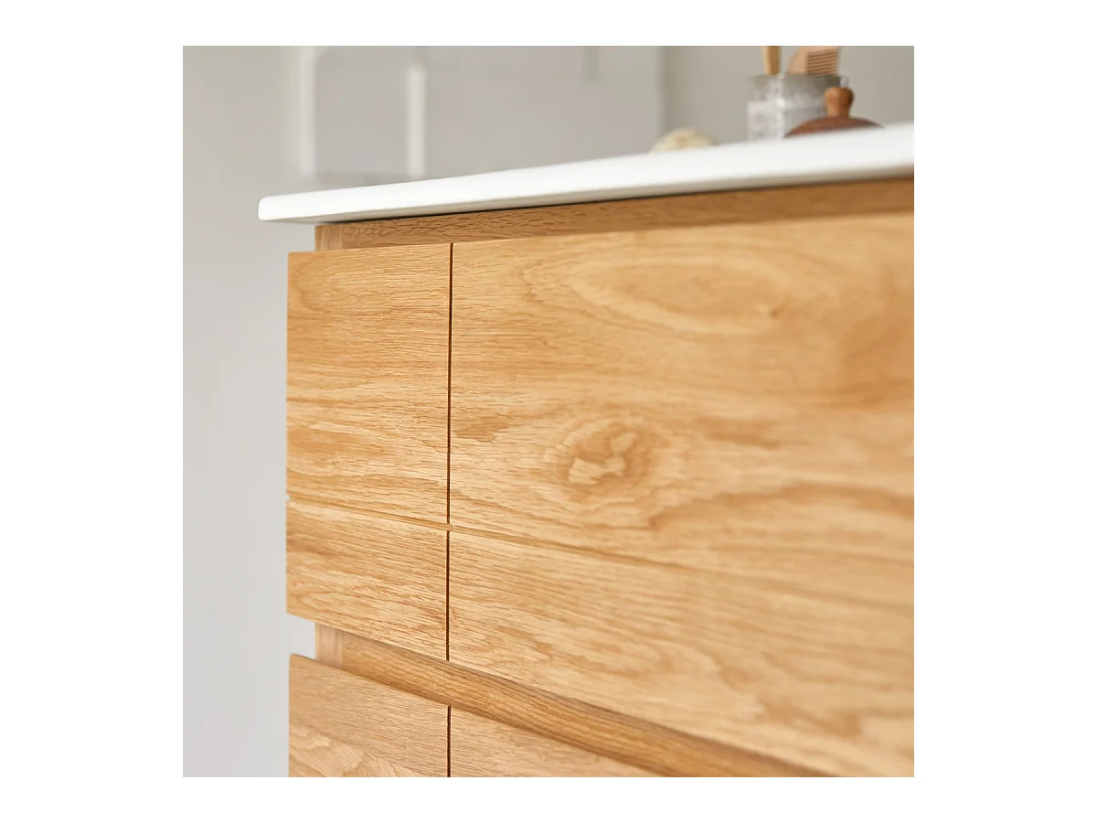 Meuble Salle de bain en bois de chêne et céramique 60 Easy