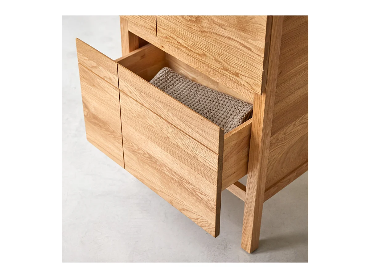 Meuble Salle de bain en bois de chêne et céramique 60 Easy