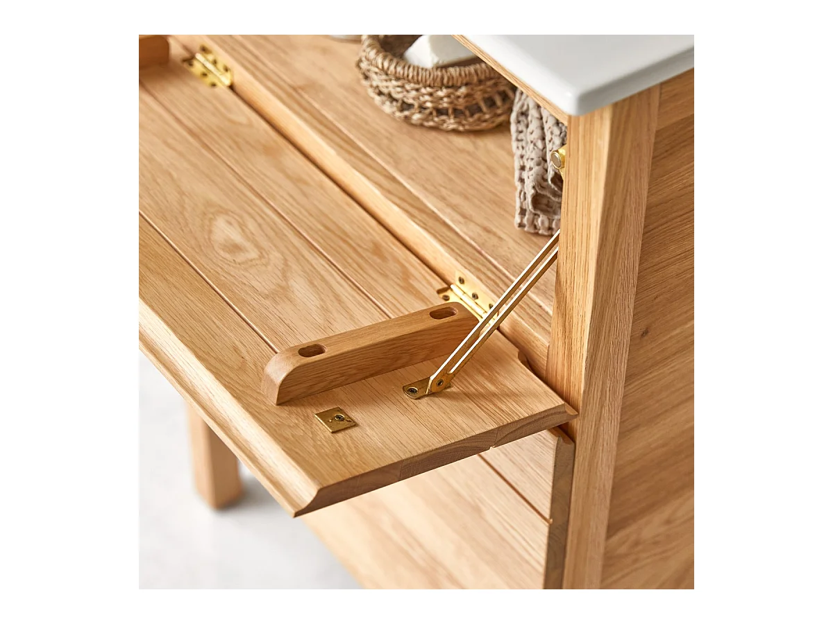 Meuble Salle de bain en bois de chêne et céramique 60 Easy