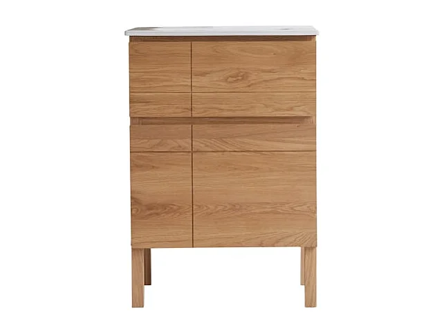 Mobile per il Bagno in legno di rovere e ceramica 60 Easy