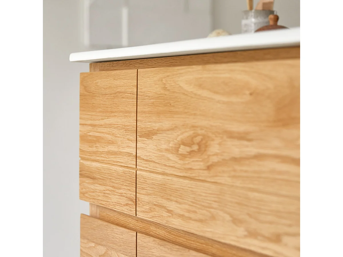 Mobile per il Bagno in legno di rovere e ceramica 60 Easy