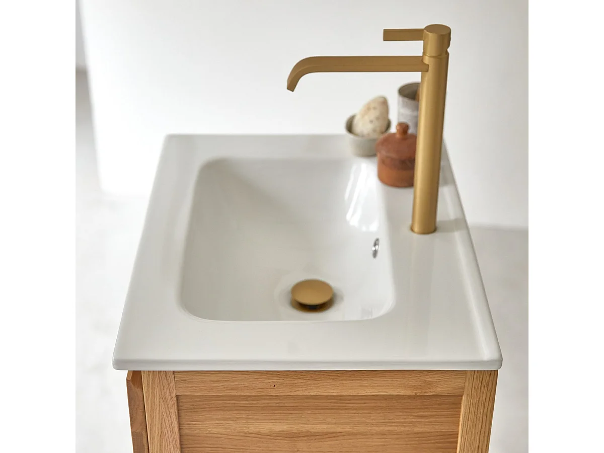 Mobile per il Bagno in legno di rovere e ceramica 60 Easy