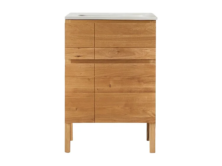 Mobile per il Bagno in legno di rovere e ceramica 60 Easy