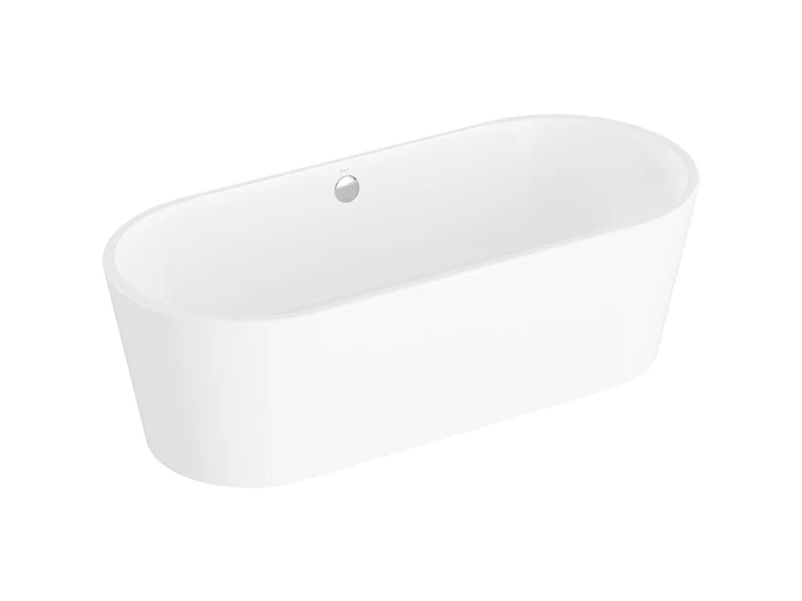 Baignoire îlot murale VITRA Geo 180x80 + pieds + siphon standard