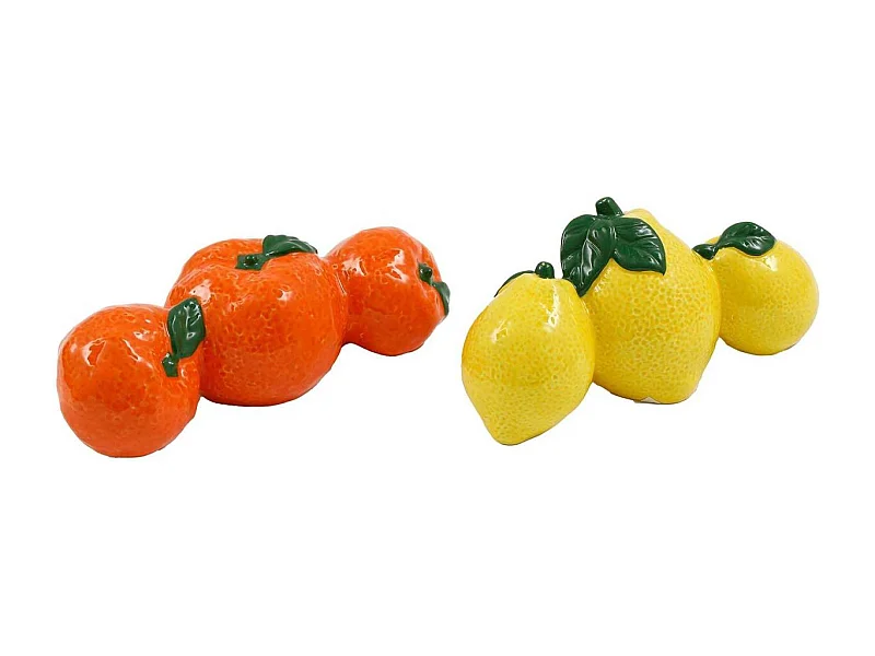 Décoration à poser en dolomite Agrumes 17 cm (Lot de 2)