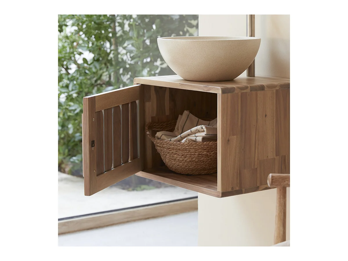 Badezimmermöbel aus Akazienholz 50 Lila