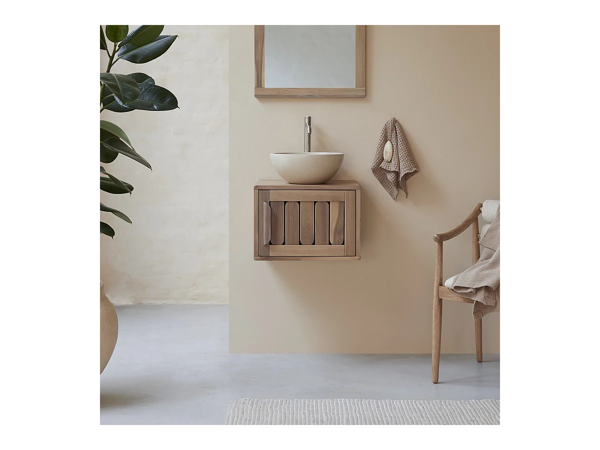 Mobile per il bagno in legno di acacia 50 Lila
