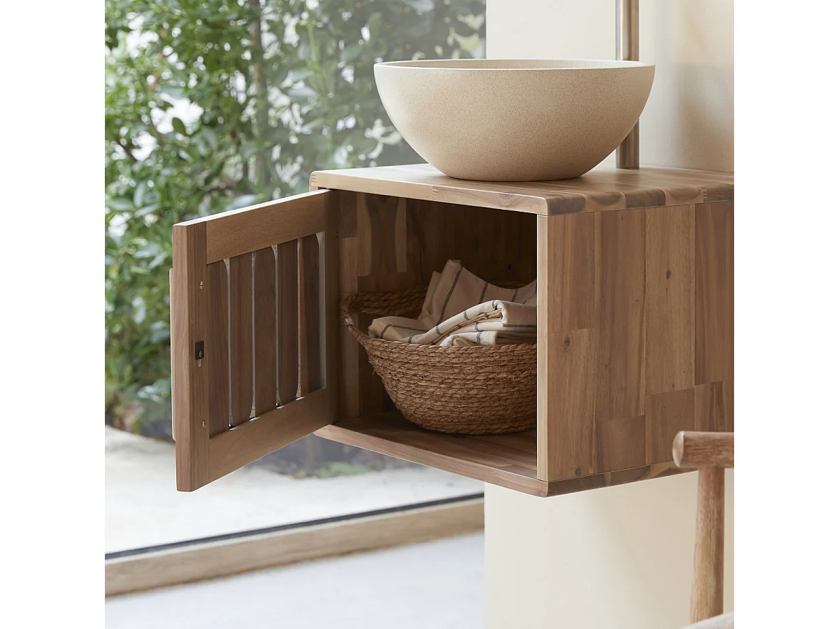 Mobile per il bagno in legno di acacia 50 Lila
