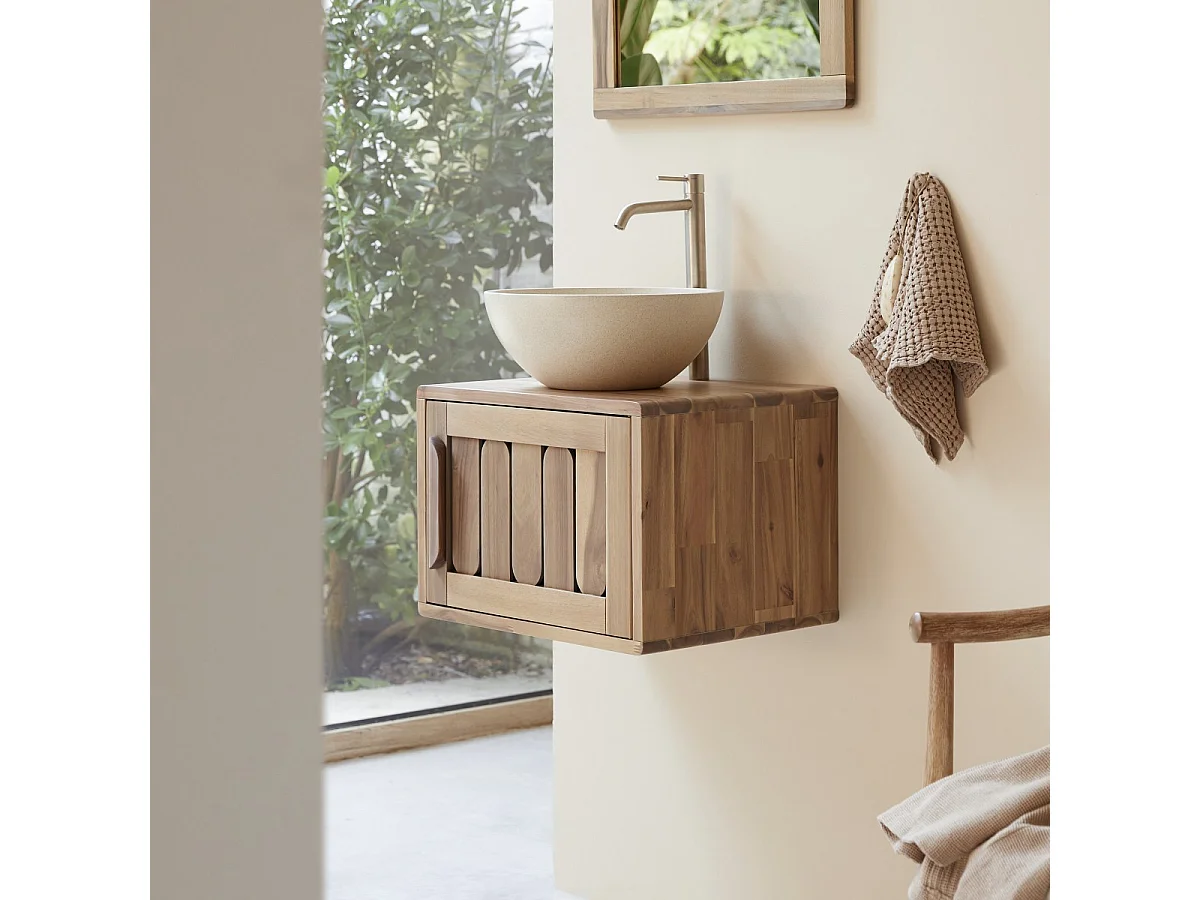 Mobile per il bagno in legno di acacia 50 Lila