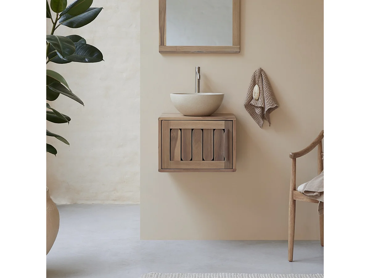 Mobile per il bagno in legno di acacia 50 Lila