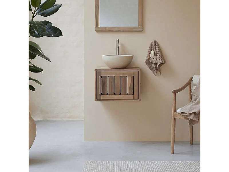 Mobile per il bagno in legno di acacia 50 Lila