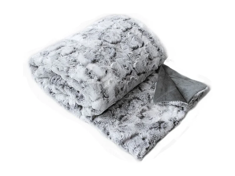 Plaid Imitation Fourrure "Écorce" 125x150cm Gris