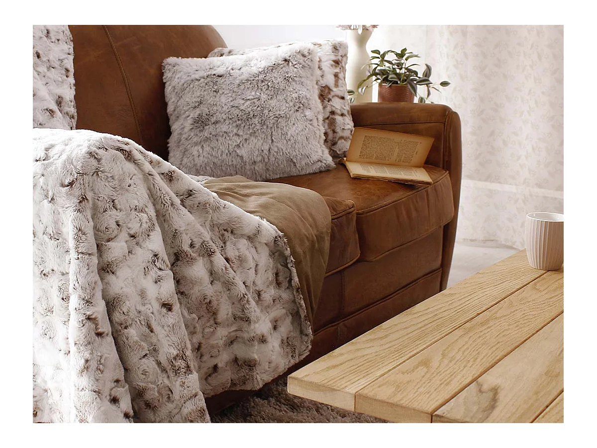 Plaid imitación piel por ambos lados