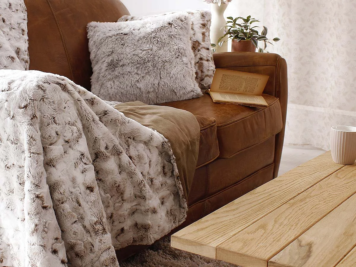 Plaid imitación piel por ambos lados