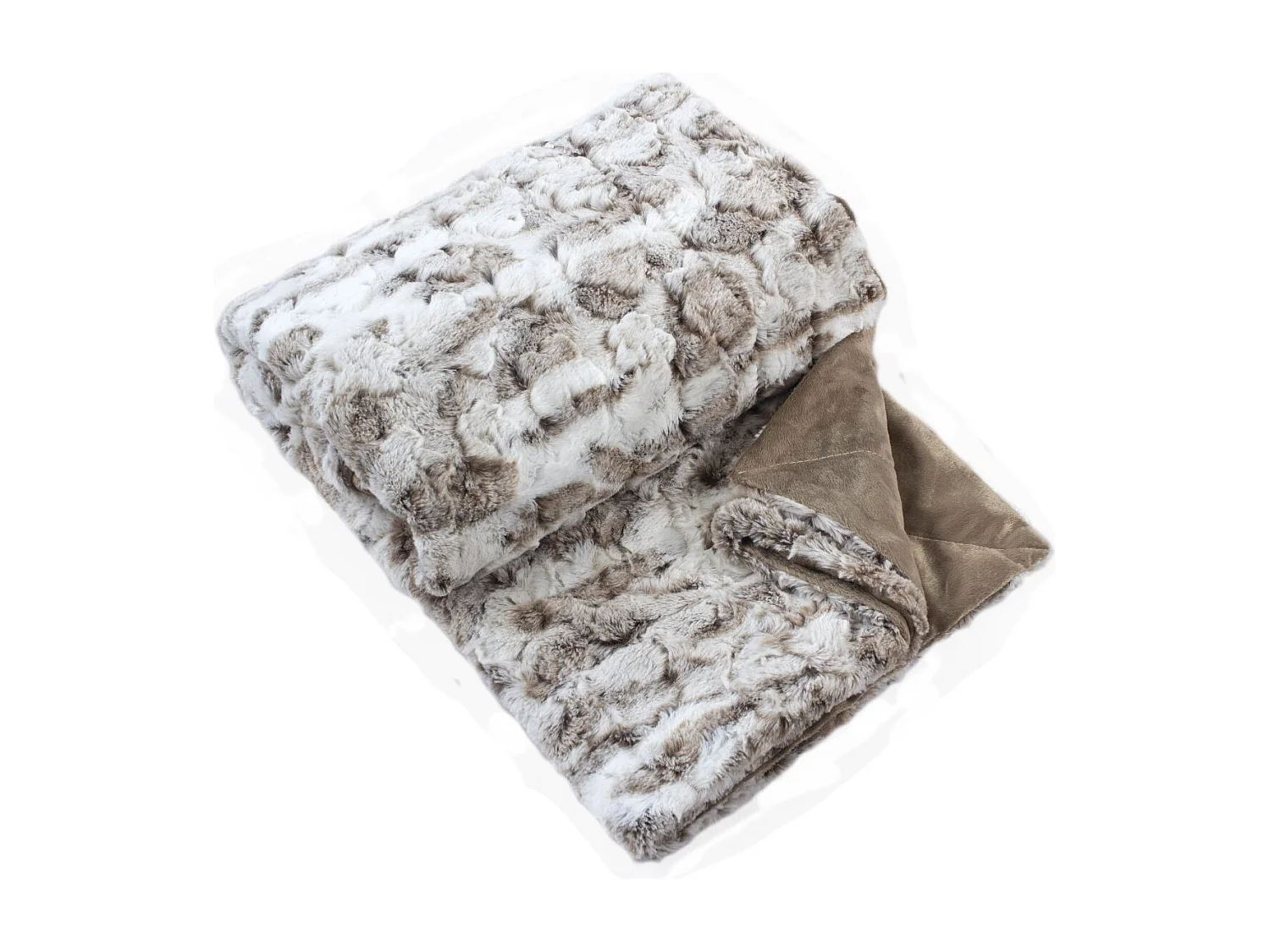 Plaid Imitation Fourrure "Écorce" 125x150cm Vison