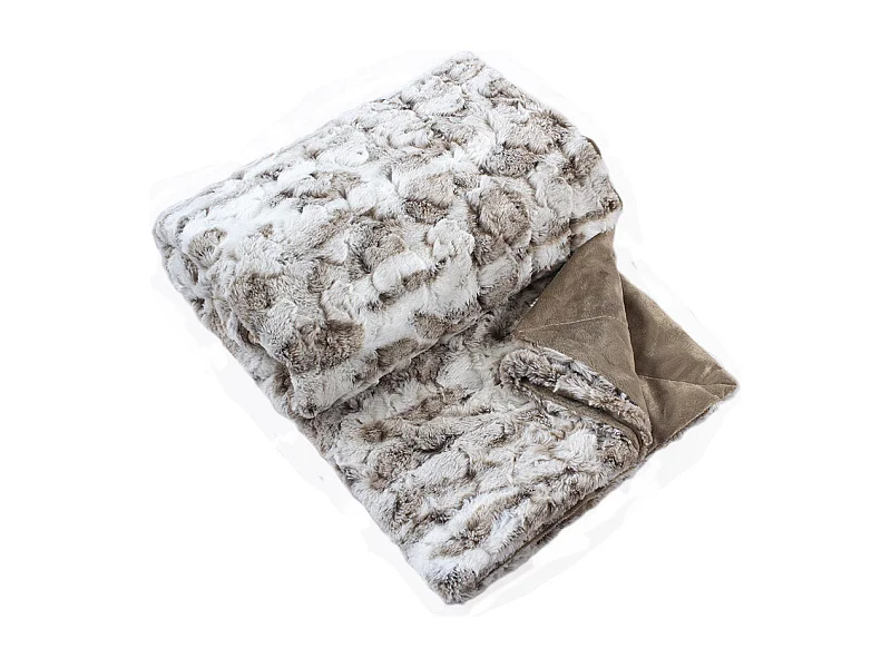 Plaid Imitation Fourrure "Écorce" 125x150cm Vison