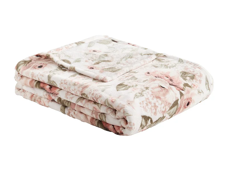 Plaid Amorette Rose Pâle Polyester 150x200