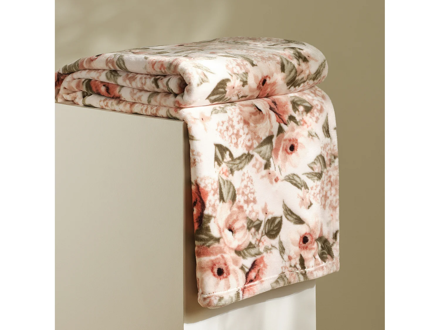 Plaid Amorette Rose Pâle Polyester 150x200