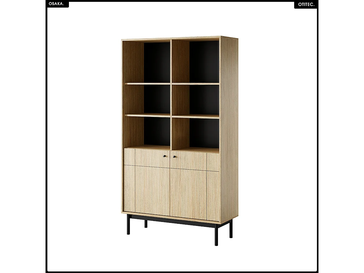 Bibliothèque ouverte – L.104 x H.185 x P.39 cm – OSAKA