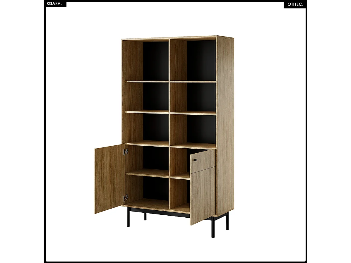 Bibliothèque ouverte – L.104 x H.185 x P.39 cm – OSAKA