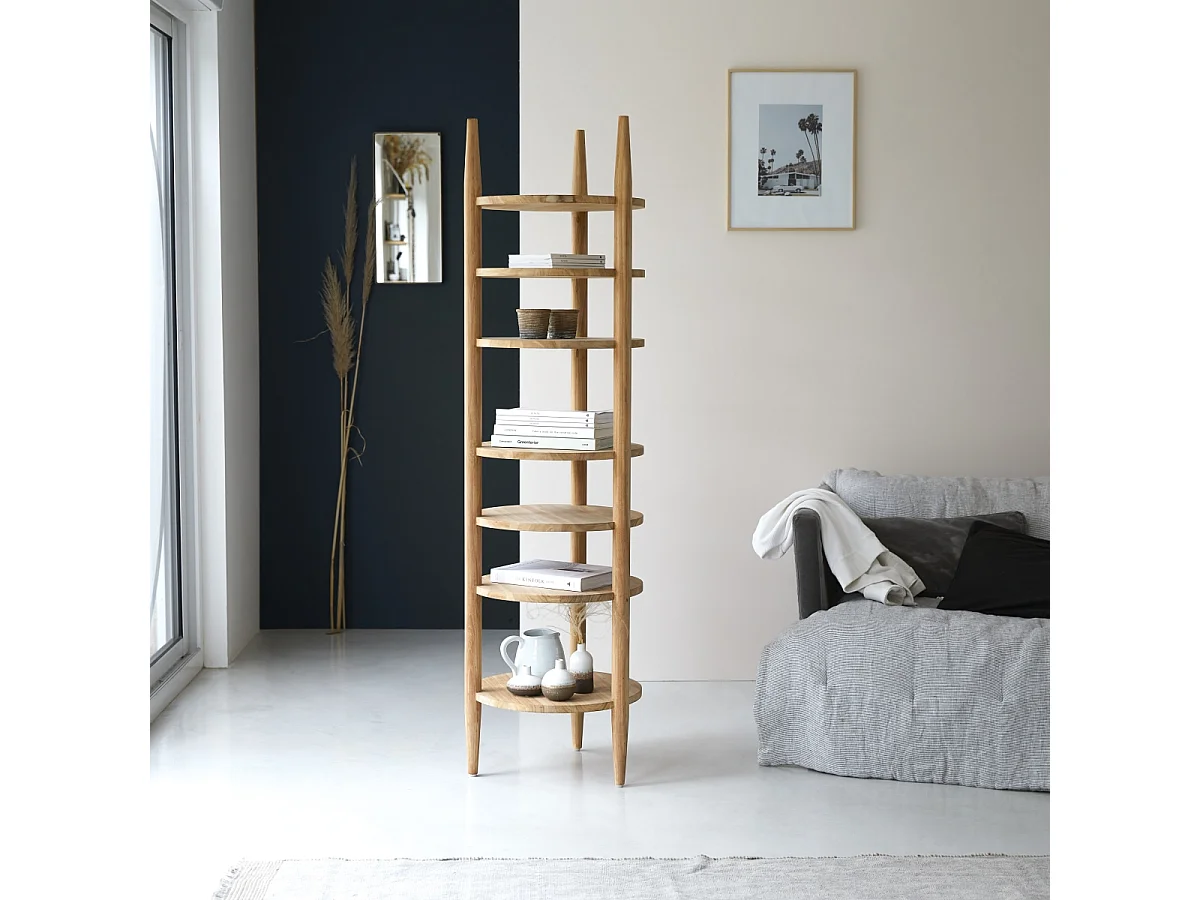 Poline - Solid teak bookshelf