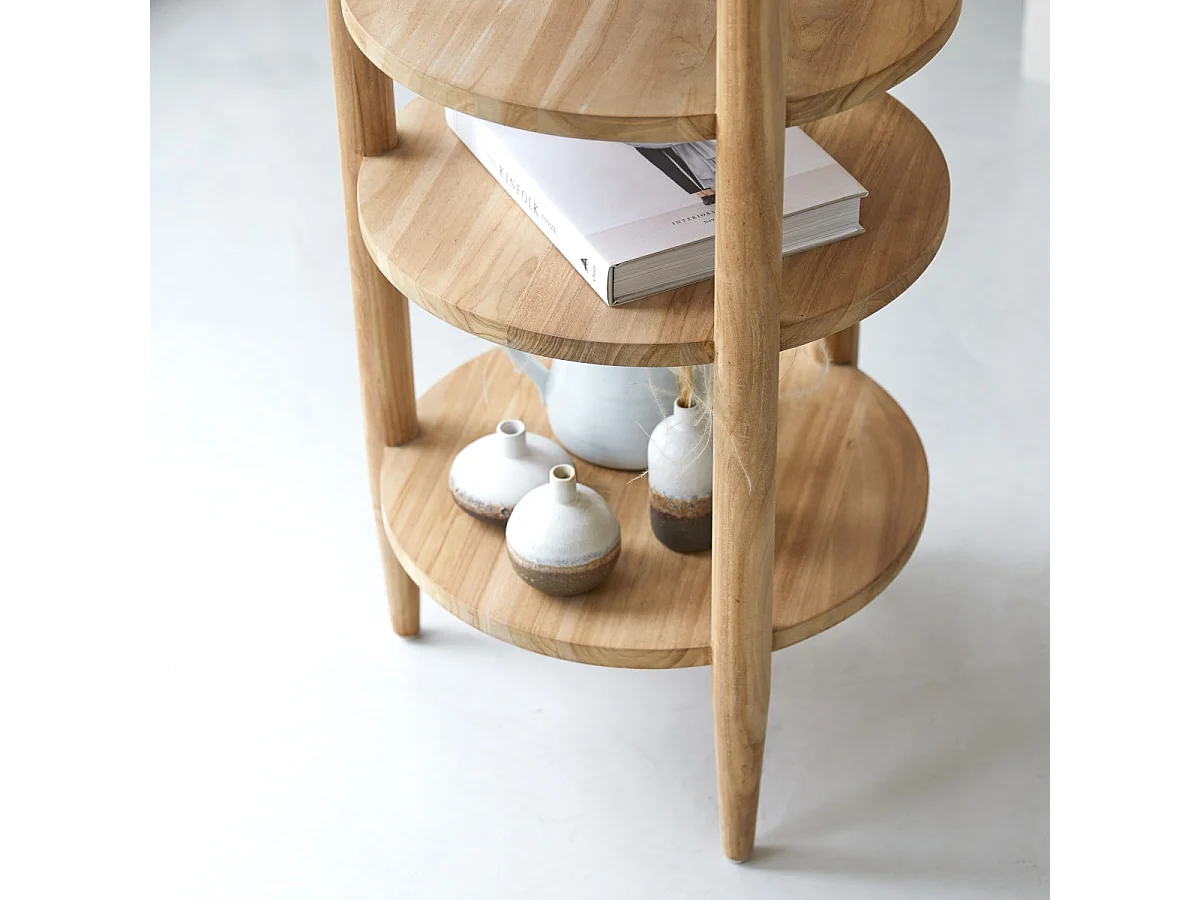Poline - Solid teak bookshelf