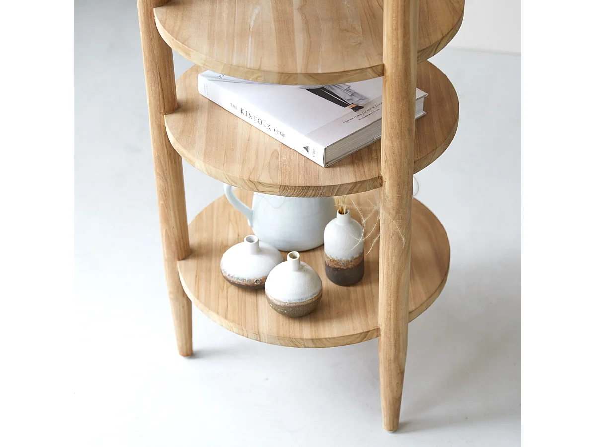 Poline - Solid teak bookshelf