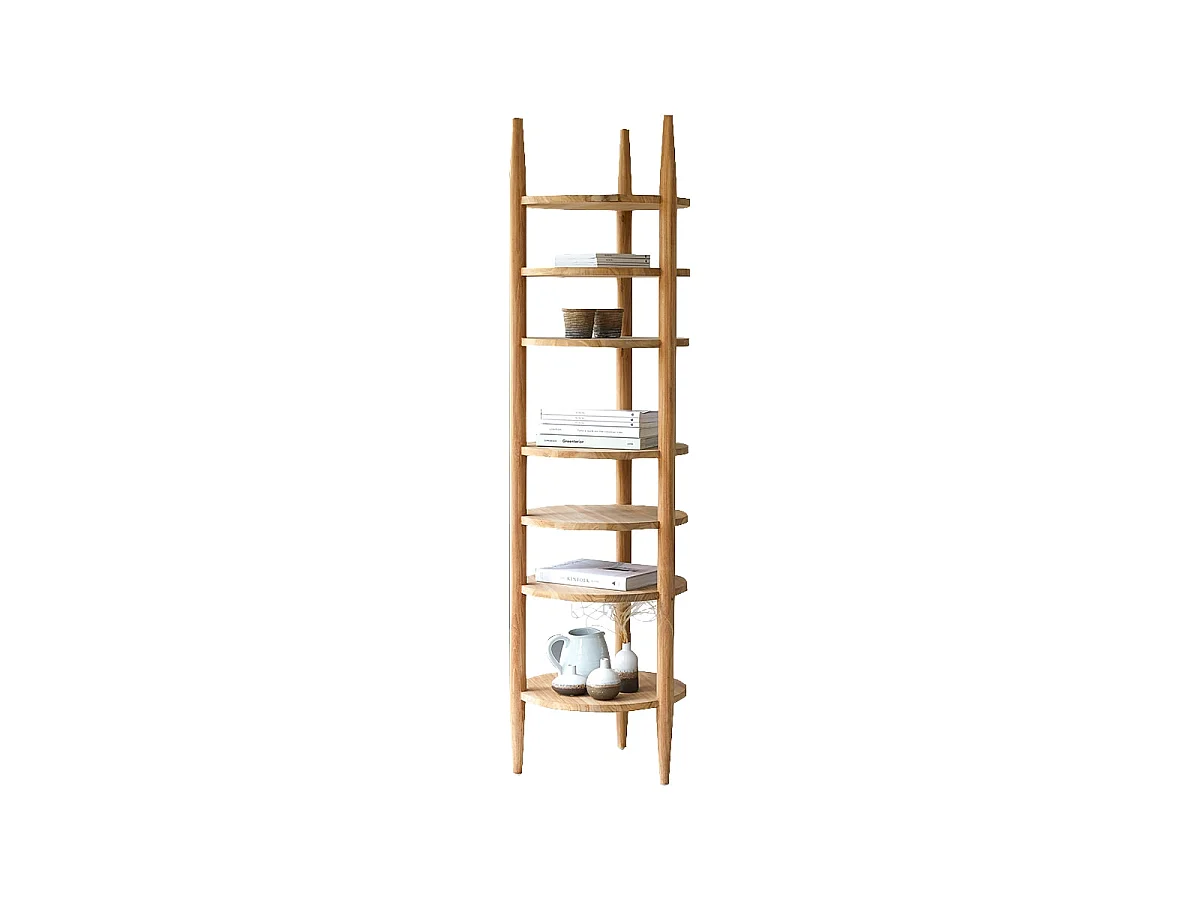 Poline - Solid teak bookshelf