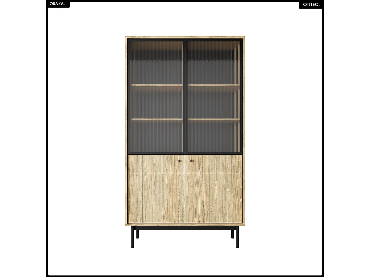 Bibliothèque vitrée – L.104 x H.185 x P.39 cm – OSAKA