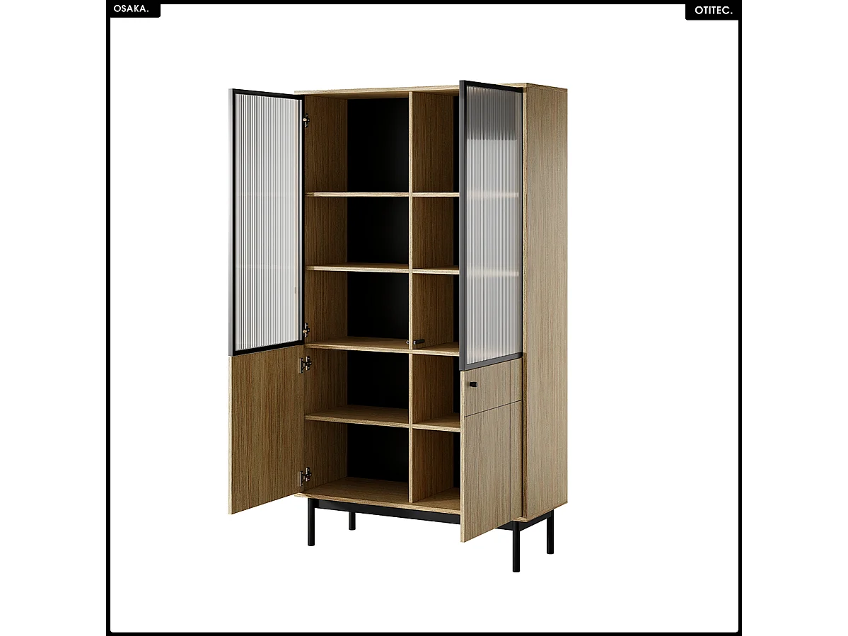 Bibliothèque vitrée – L.104 x H.185 x P.39 cm – OSAKA