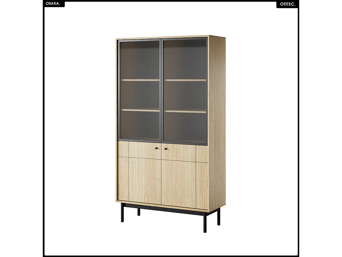 Bibliothèque vitrée – L.104 x H.185 x P.39 cm – OSAKA