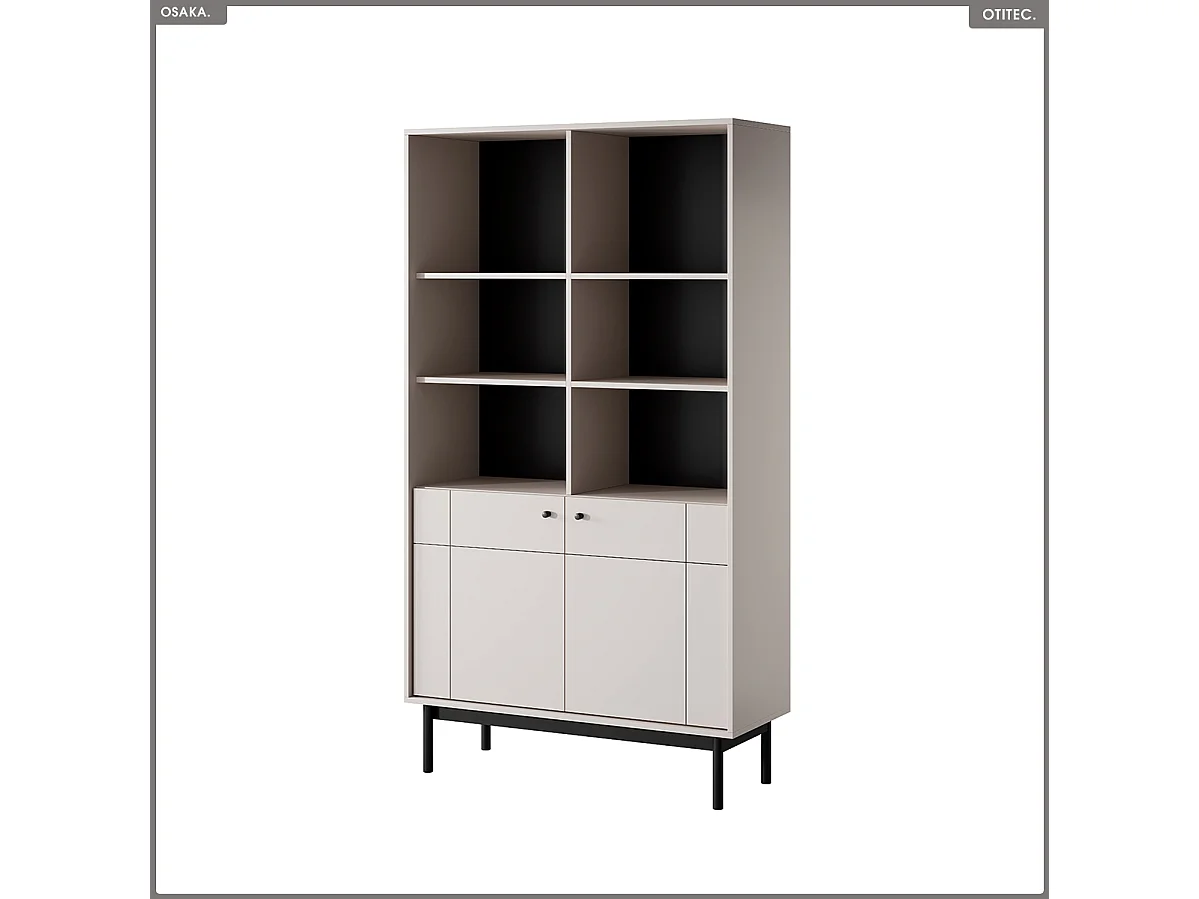 Bibliothèque ouverte – L.104 x H.185 x P.39 cm – OSAKA