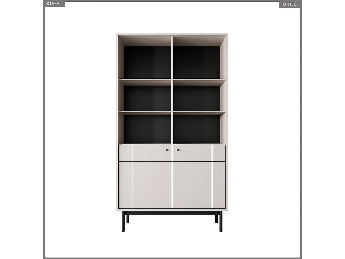 Bibliothèque ouverte – L.104 x H.185 x P.39 cm – OSAKA