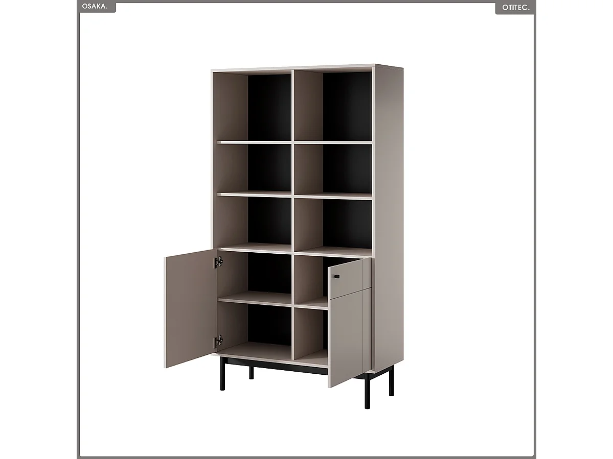 Bibliothèque ouverte – L.104 x H.185 x P.39 cm – OSAKA