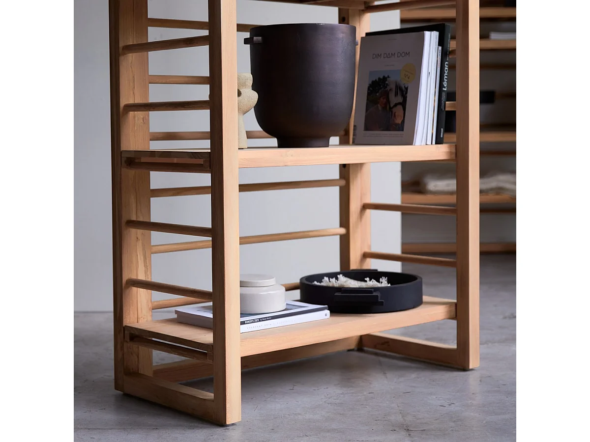 Sera - Tall solid teak bookcase